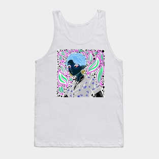 dark elf in kawaii floral magical pattern Tank Top